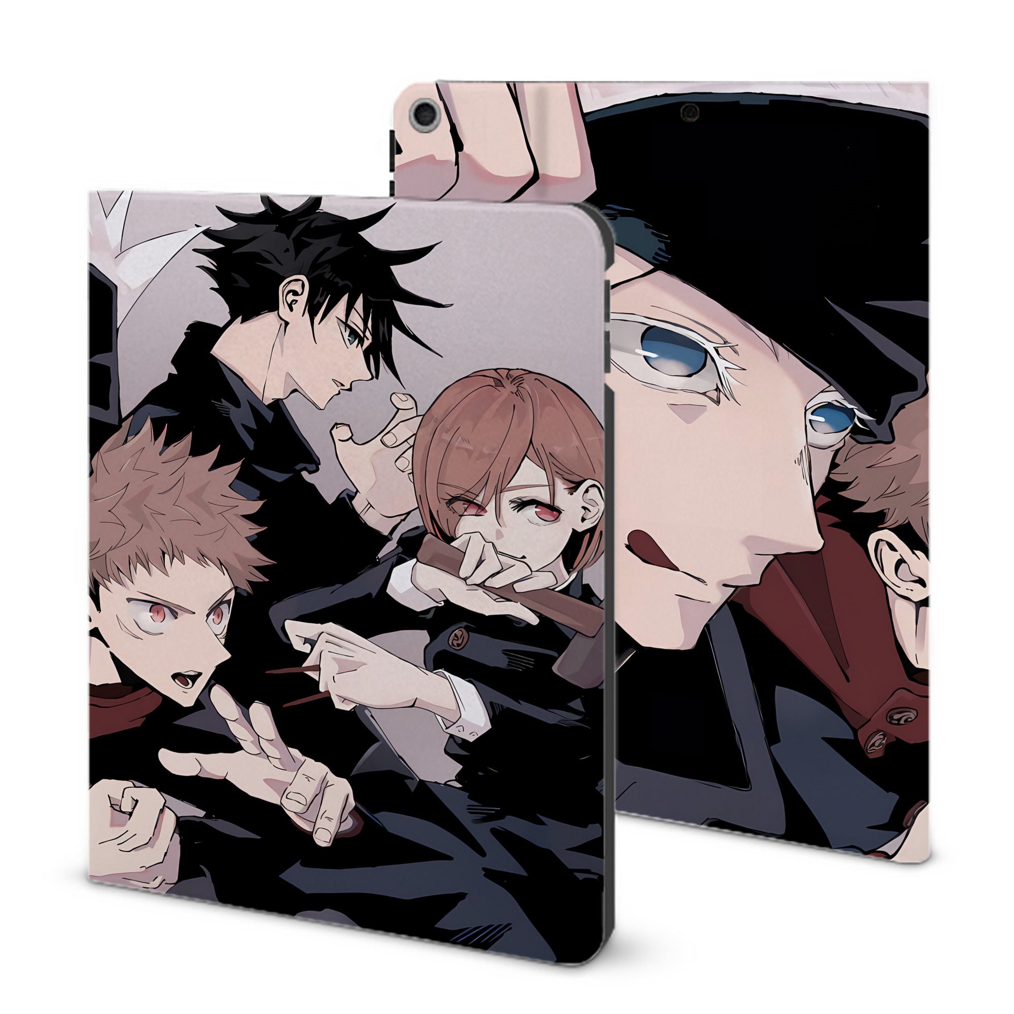 （画像用） 呪術廻戦 Jujutsu Kaisen IPad ケース ブック型 PUレザー TPU 耐衝撃 軽量 薄型 ペン収納なし 全面保護 IPad 各モデル対応